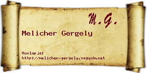 Melicher Gergely névjegykártya